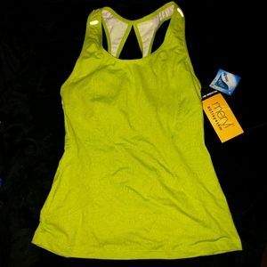Athleta Workout Support Tank wireless lightly pad Lime green